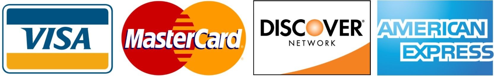 Credit Cards Visa Mastercard Discover American Express Accepted